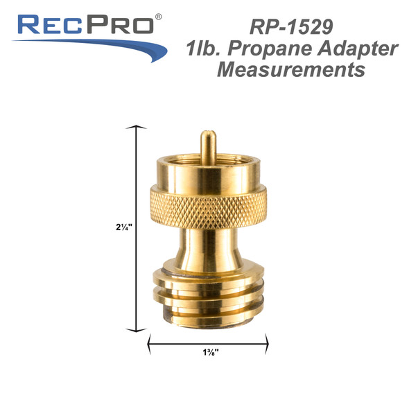 RV Propane Tank Adapter With Gauge Universal Fit - POL Style - RecPro
