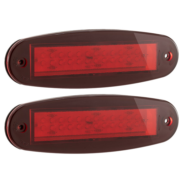 20-Pack Of 3/4-Inch Red LED Clearance Marker Lights – DOT Compliant Mini Oval Trailer Lights By Long Haul