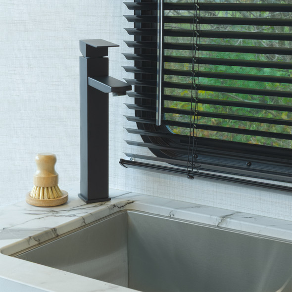 RV Vessel Sink Faucet Matte Black 12" H