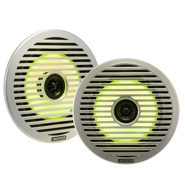 Water Resistant 6.5" Low Profile Coaxial Marine Speakers 4Ω w/ RGB LED
