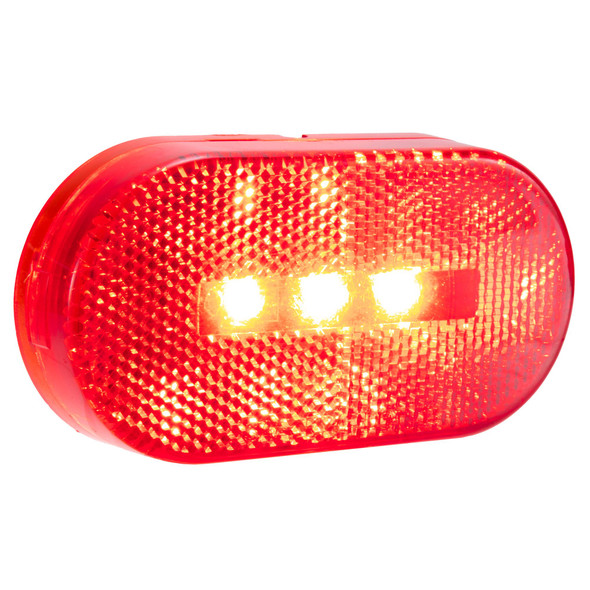 4" x 2" Oblong RV LED Marker Light Clear/Red
