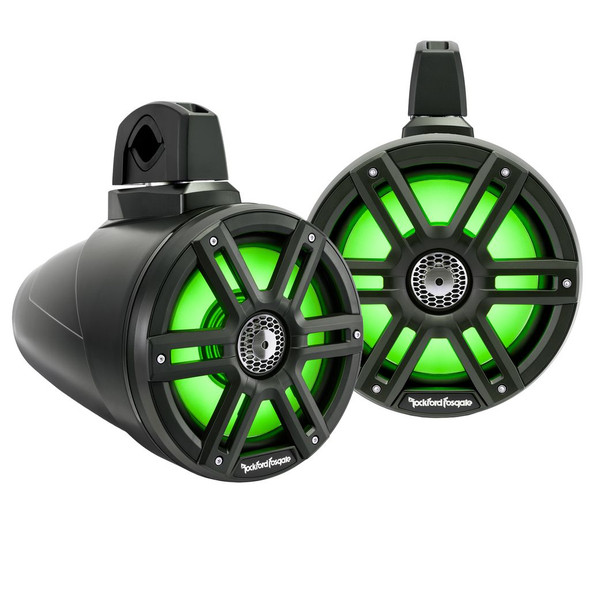 Rockford Fosgate M2WL-8B 8" Marine Wakeboard Tower Speakers with RGB LEDs 