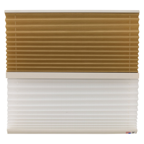 RV Blinds Day & Night Pleated Shades White/Tan Stitchbond