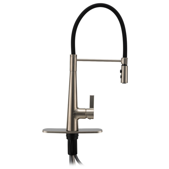 RV Kitchen Faucet High Arc with Pullout Sprayer and Single Handle - Brushed Nickel