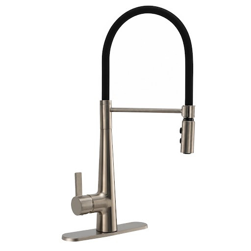 RV Kitchen Faucet High Arc with Pullout Sprayer and Single Handle - Brushed Nickel