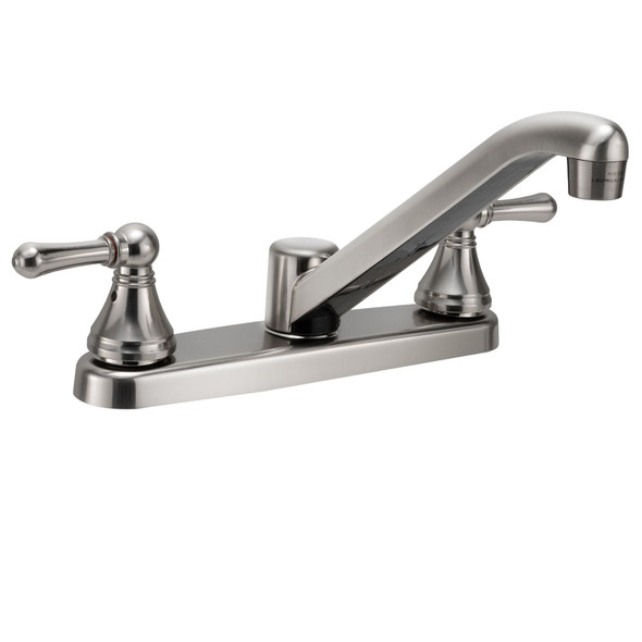 RV Kitchen Faucet Twin Handle Brushed Nickel