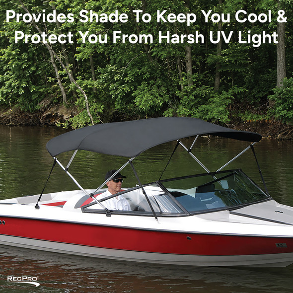 3 Bow Bimini Top Boat Cover 30 Series - 32" Height, 60" Length, Width 67"-72" 