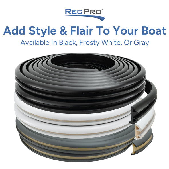 Boat Rub Rail Replacement Kit 60' - 80' Supro-Flex Semi-Rigid Vinyl 2" x 29/32"