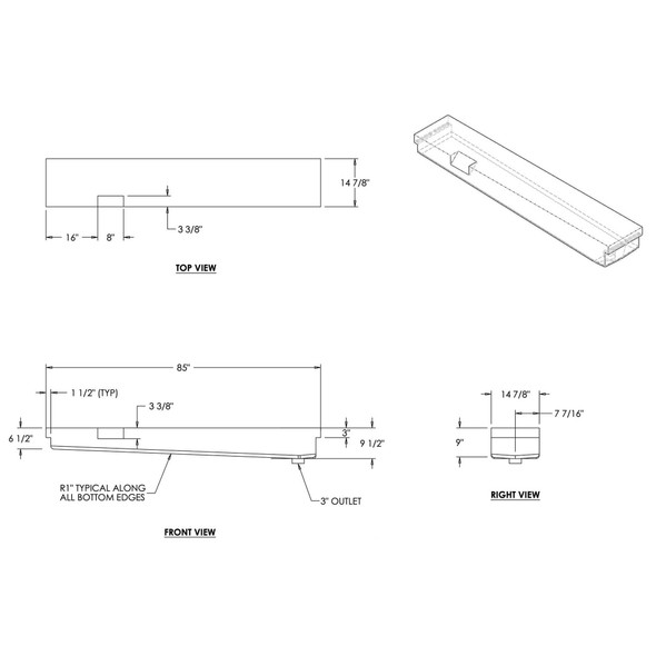 40 Gallon Polypropylene High Temperature Cylindrical Tamco® Tank - 24 Dia.  x 21 High