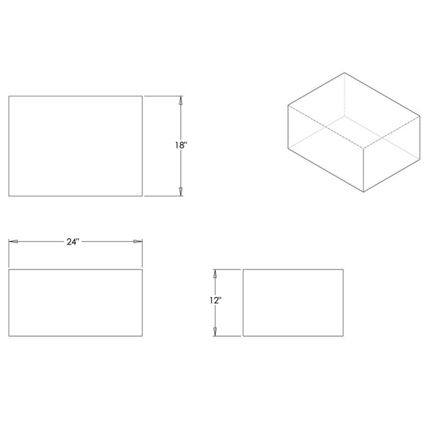 20 Gallon Fresh Water RV Tank 18" x 24" x 12" Elkhart Plastics