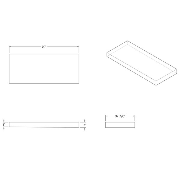 90 Gallon RV Water Tank 90 x 37 7/8 x 7 Elkhart Plastics EPI 3382