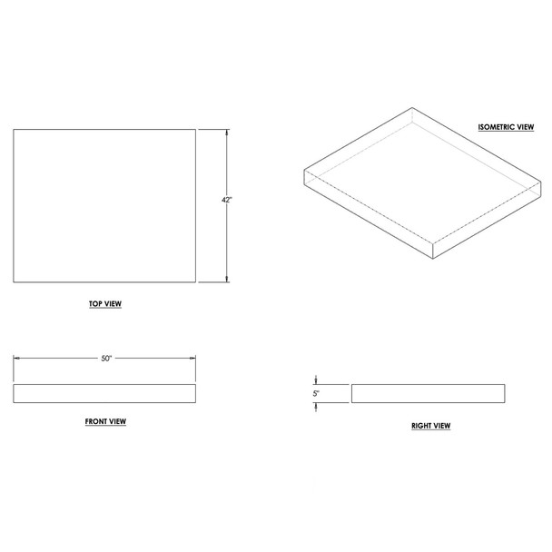 43 Gallon RV Water Tank 50 x 42 x 5 Elkhart Plastics EPI 275W