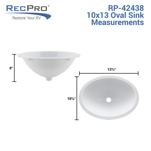 RV oval white sink measurements. RV oval white sink measurements.