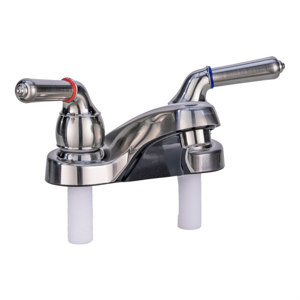 Brushed nickel bathroom faucet. Brushed nickel bathroom faucet.