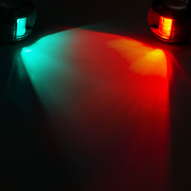 12V Side Mount LED Navigation Light Set Red/Green