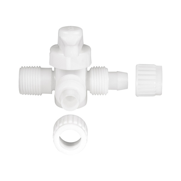 Flair It Male-Barb-Barb 3 Way Directional Valve Fitting