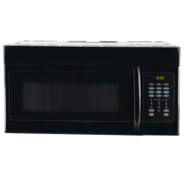 Black 30 inch convection microwave oven front view.
