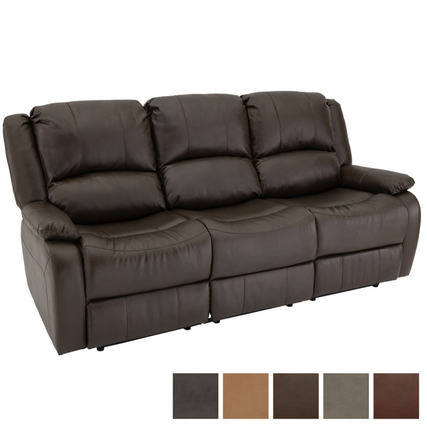 RecPro Charles 80" Triple RV Wall Hugger Recliner Sofa with Drop Down Console