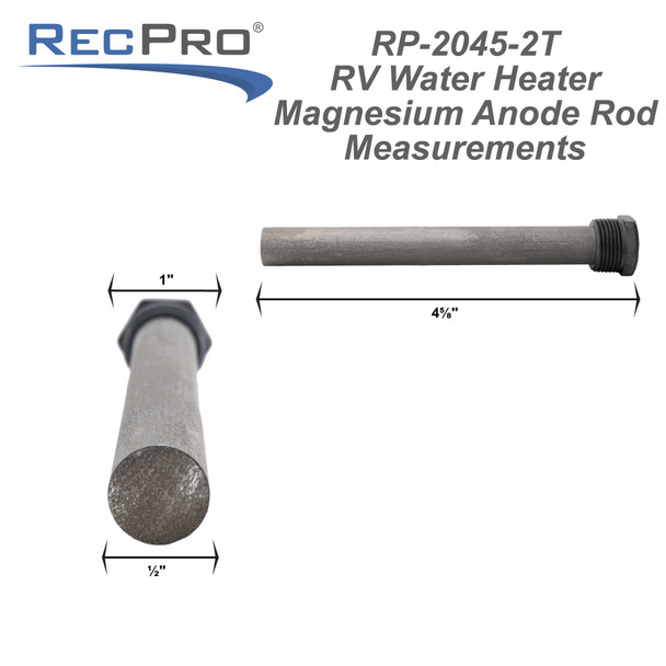 Magnesium anode rod measurements.