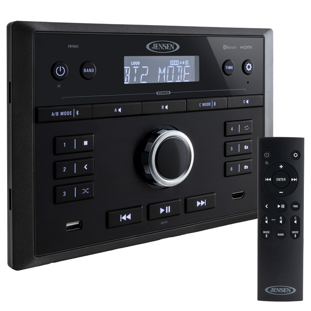 JWM65 RV Stereo AM/FM Radio Bluetooth/App Control CD/DVD 3-Zone