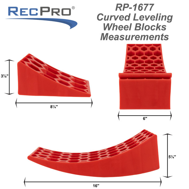RV Camper Leveling Kit with Curved Levelers and Wheel Chocks 2 Pack