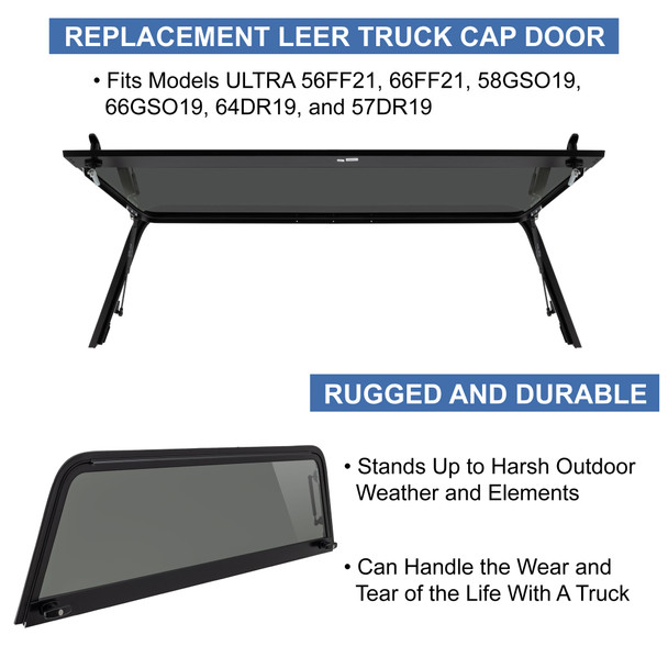 OEM Replacement Rear Door Window for LEER Truck Caps RecPro