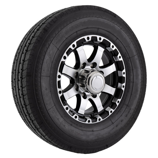 RV Wheel and Tire Package - T08 Black Machine