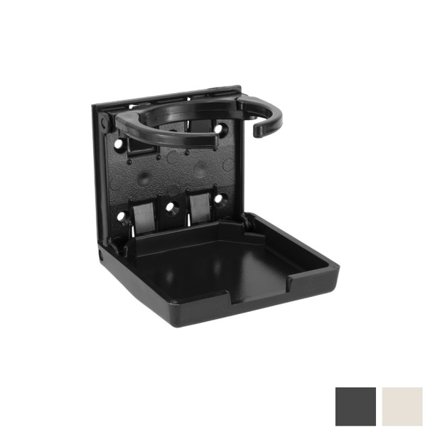 Black RV folding wall cup holder.