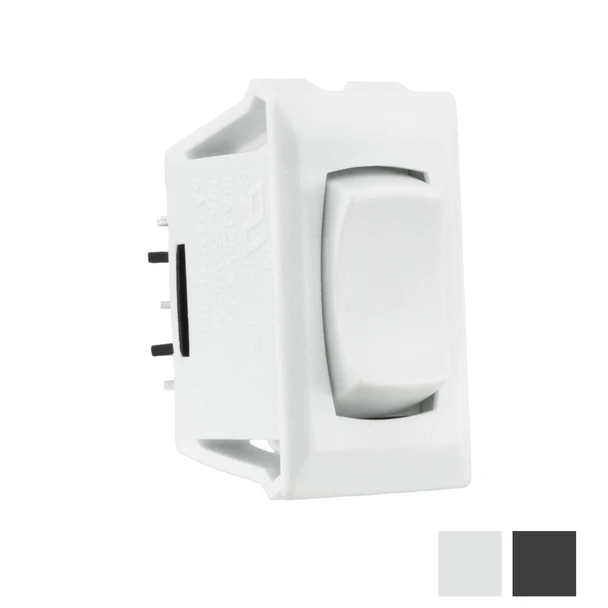 White RV momentary switch.