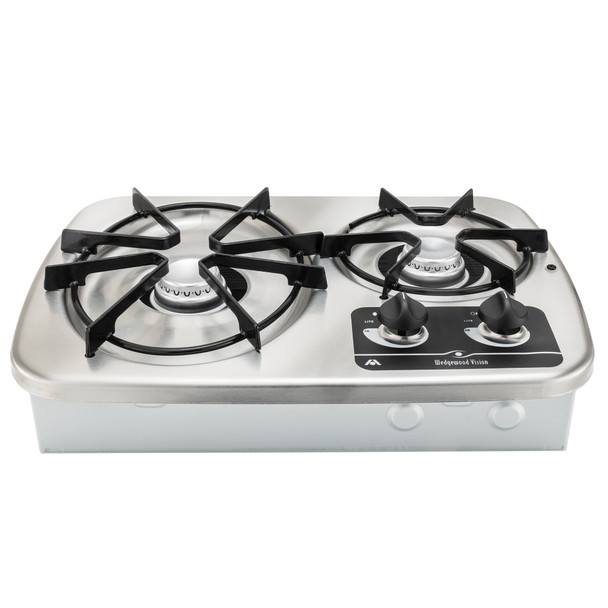 Dometic Atwood DV20S RV Two Burner Gas Cooktop Drop In Stainless Steel