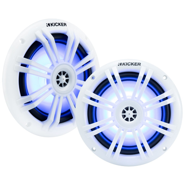 Water Resistant 6.5" Coaxial Marine Speakers 4Ω w/ RGB LED