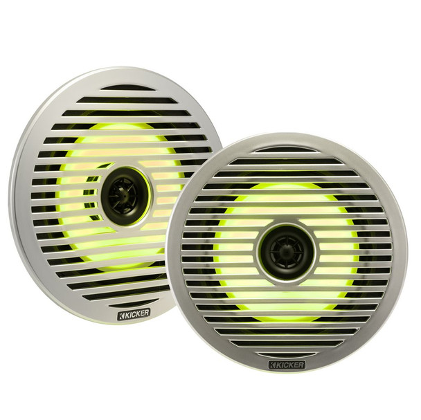 Water Resistant 6.5" Low Profile Coaxial Marine Speakers 4Ω w/ RGB LED