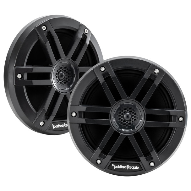 Rockford Fosgate M0-65B 6.5" Marine Speakers 2-Way Waterproof Speakers for Boats, UTVs, and Powersports - Black Grilles