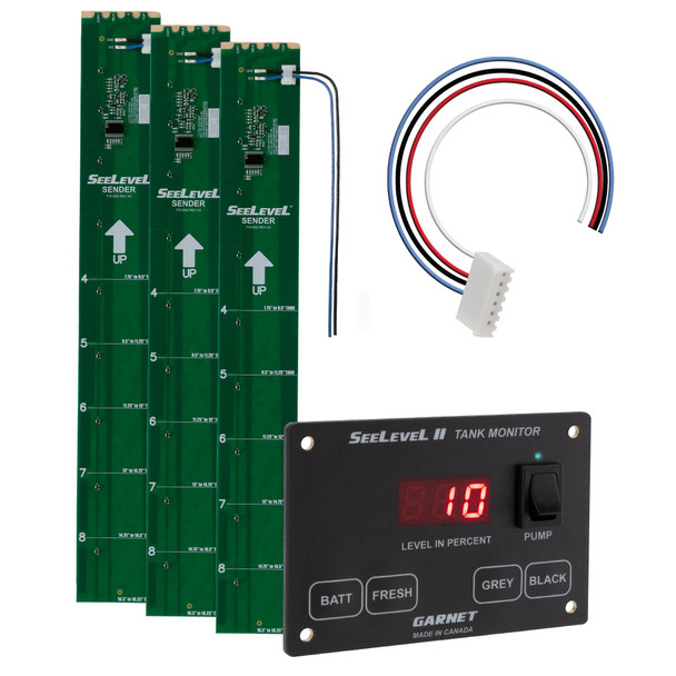 SeeLevel by RecPro Tank Monitor Panel and Sensor Kit for Fresh, Gray, and Black Tanks
