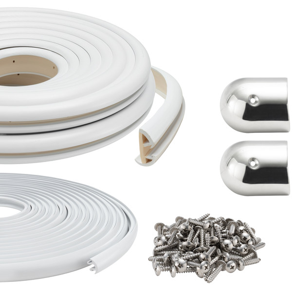 Boat Rub Rail Replacement Kit 60' SuproFlex Semi-Rigid Vinyl 1 5/8" x 7/8"