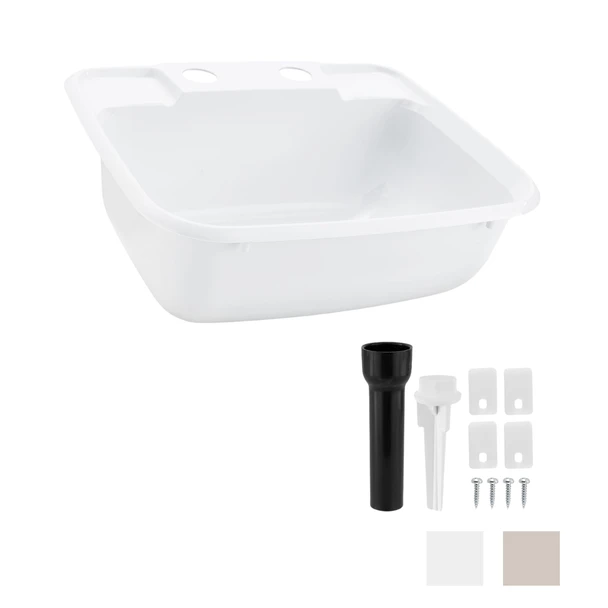 Square RV Sink White 14-3/4" x 12-1/4" x 6"