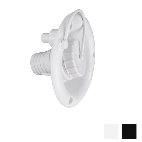 White RV Round Fresh Water Gravity Fill Hatch