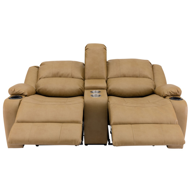 RecPro Charles 67 Double RV Wall Hugger Recliner Sofa with