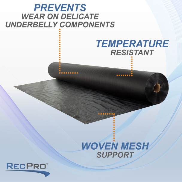 105" Wide RV Underbelly Material Coated Black RecPro