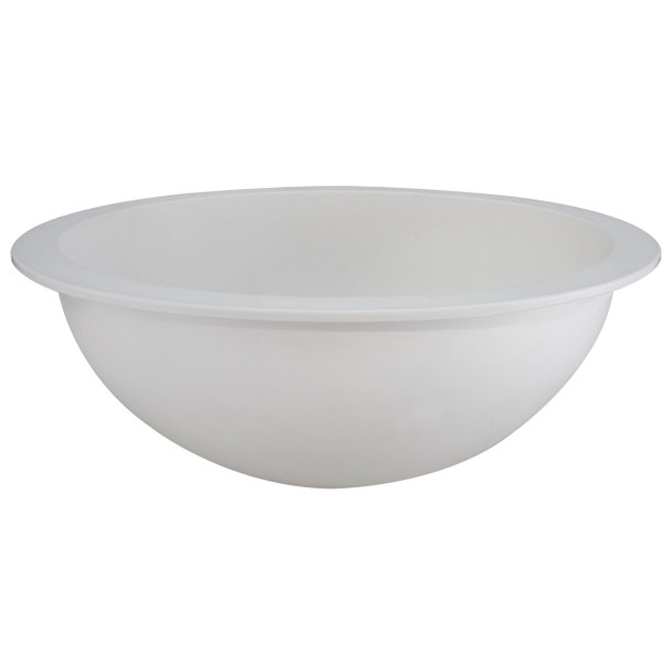 White composite round sink.