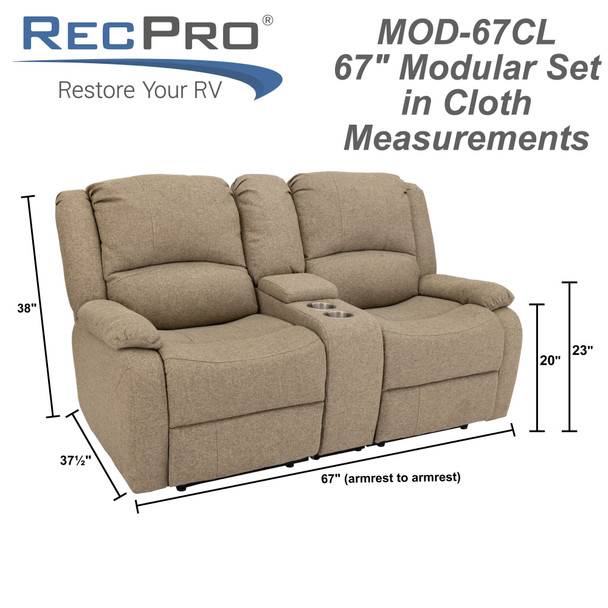 recpro charles double rv wall hugger recliner sofa with console