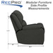 RecPro Charles 120" Quad Wall Hugger RV Recliner Sofa with Two Drop Down Consoles in Cloth