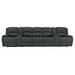 RecPro Charles 142" Wall-Hugger RV Recliner Sofa with Two Center Consoles in Cloth