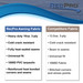 Comparison sheet of competitor's fabric features compared to RecPro's.