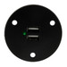 RV Dual USB Charger Socket Black Recessed Mount