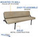 RecPro 60" Wall Mount Sofa with Adjustable Legs in Cloth