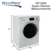 White RV washing machine measurements.