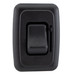 Black RV 12V DC toggle style light switch with a high-side dimmer front view.