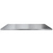 Stainless steel concession counter top front view.