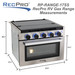 Stainless steel 17" gas range measurements.